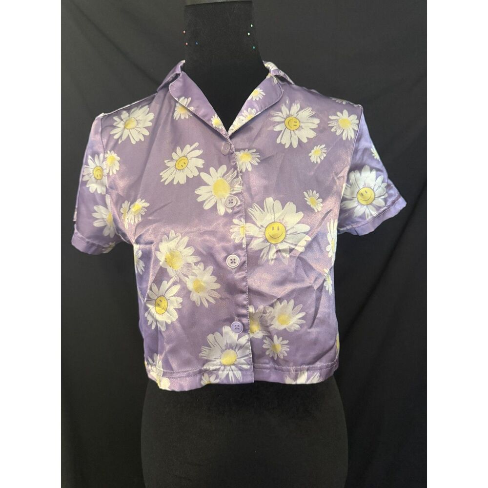#258 - Purple Sleepwear Daisy Designed Top Girl's Small 7/8 Justice